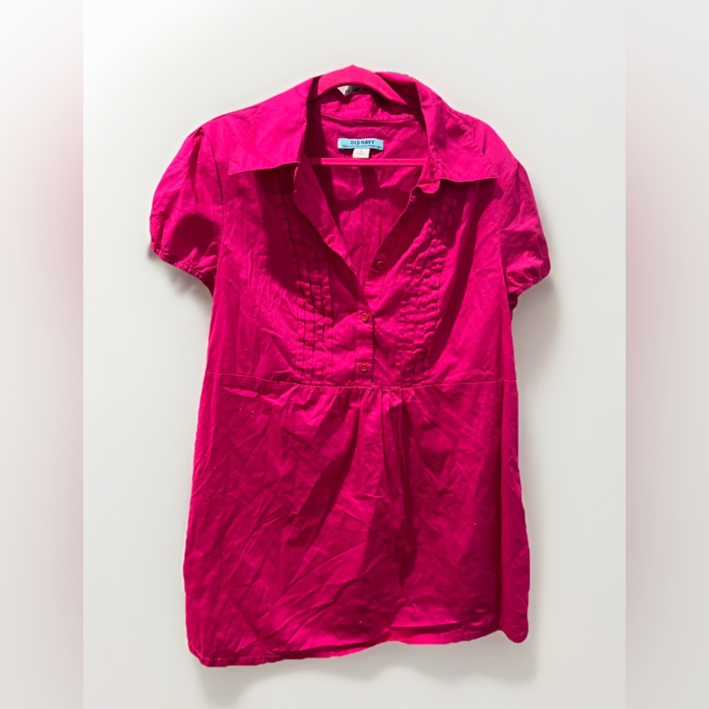 Button down, Old Navy, deep pink maternity blouse